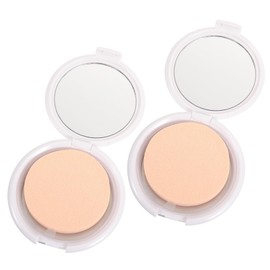 WOONEKY 2pcs Soft Body Powder Puff Packaging Box Empty Cushion Foundation Case for Diy Makeup Portable Travel Foundation Puff Container