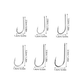 Kisangel 300pcs Long Shank Fishing Hooks High Carbon Steel Offset Hooks with Double Barbs for Freshwater and Saltwater Fishing for Bass and Catfish Bait