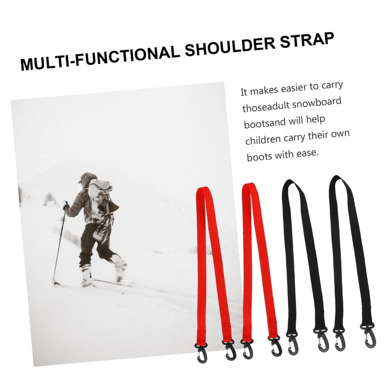 KOMBIUDA 4pcs Ski Boot Carrier Strap Durable Boot Leash with
