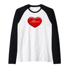 Handgezeichnetes Herz Alani - Vornamen-Herzen I Love Alani Raglan