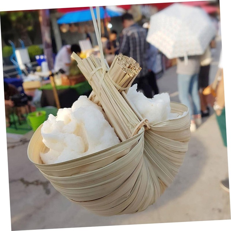 FUNOMOCYA Elegant Palm Leaf Smoothie Bowl for Milk Tea Desserts