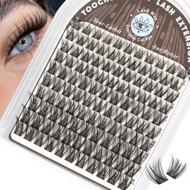 TOOCHUNAG Lash Clusters Natural Wispy Eyelash Clusters C Curly DIY Eyelashes Extensions 10-16MM Pestañas Postizas Naturales Thin Band Individual Cluster Lashes