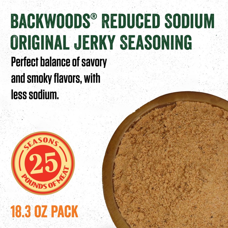 LEM Products Backwoods Reduced Sodium Original Jerky Seasoning, Ideal for