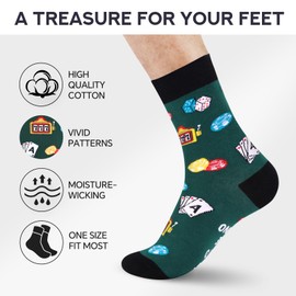 Funny Casino Socks for Men Dad Women - IF YOU CAN READ THIS BRING ME TO THE CASINO - Novelty Fun Funky Cool Crazy Lucky Socks for Poker Lovers - Fathers Day Birthday Gifts Christmas Stocking Stuffers