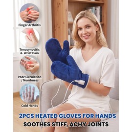 2 Pack Wired Electric Heated Gloves for Arthritis Hands Pain Relief