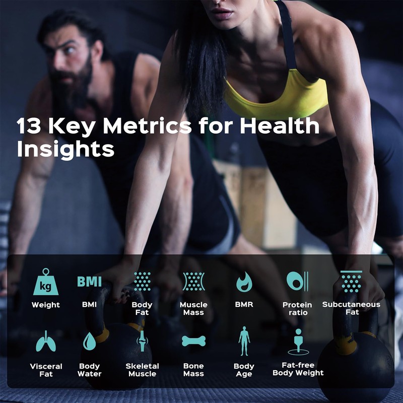 Lepulse Smart Weight Scale with BMI Body Fat Muscle Mass,