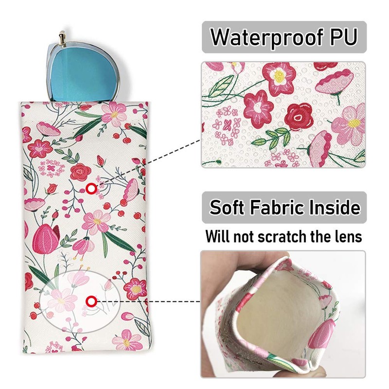 WOW DING 3 PACK Sunglasses Case, Eyeglasses Pouch for Women,