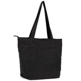 Lily queen Tote Bag for Women Lightweight Shoulder Bag with Zipper and Pockets for Work Black