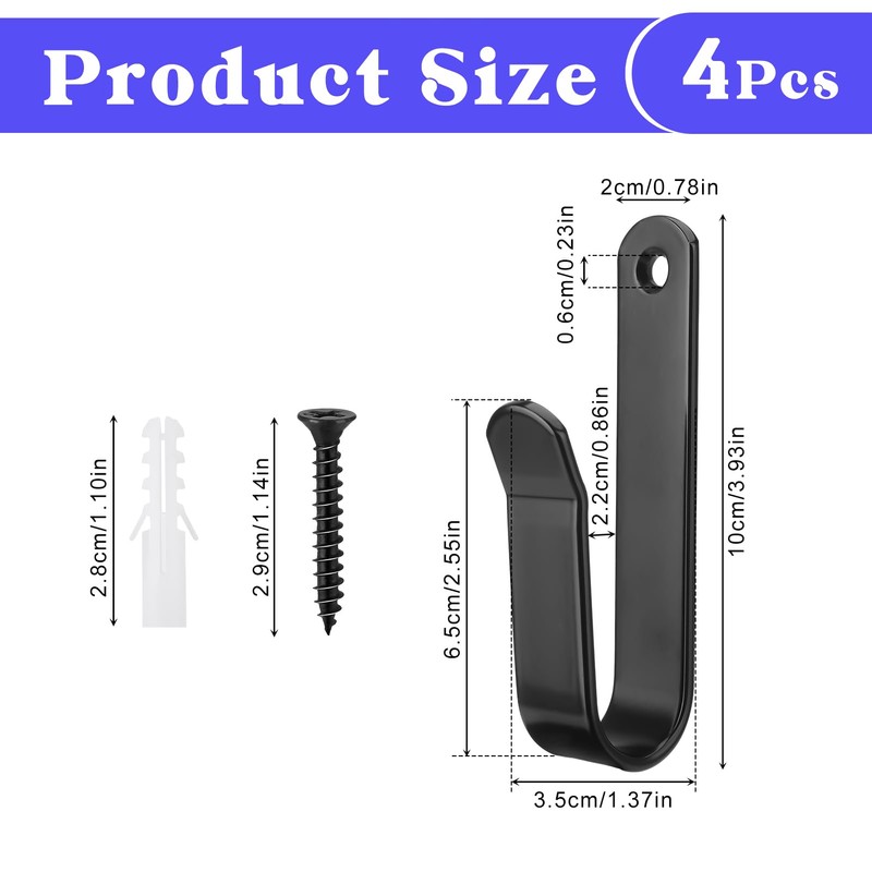 Coumy 4 Pcs Snowboard Wall Mount Clip Horizontal Snowboard Display