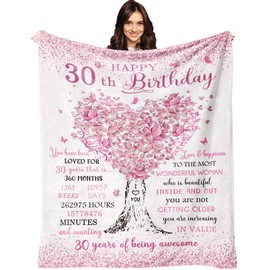 XALAZY 30th Birthday Gifts for Her Blanket 60"X50", 30th Birthday Decorations for Her, 30th Birthday Gifts for Women, 30 Year Old Birthday Gifts for Women, 1994 Birthday Gifts, 30th Birthday Blanket