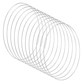 M METERXITY 12-Pack Dream Catcher Rings,11.8 Inch Metal Macrame Wreath Floral Round Rings Crafts Hoop for DIY Wedding Wreath/Wall Hanging Crafts/Christmas Decor[Silver]