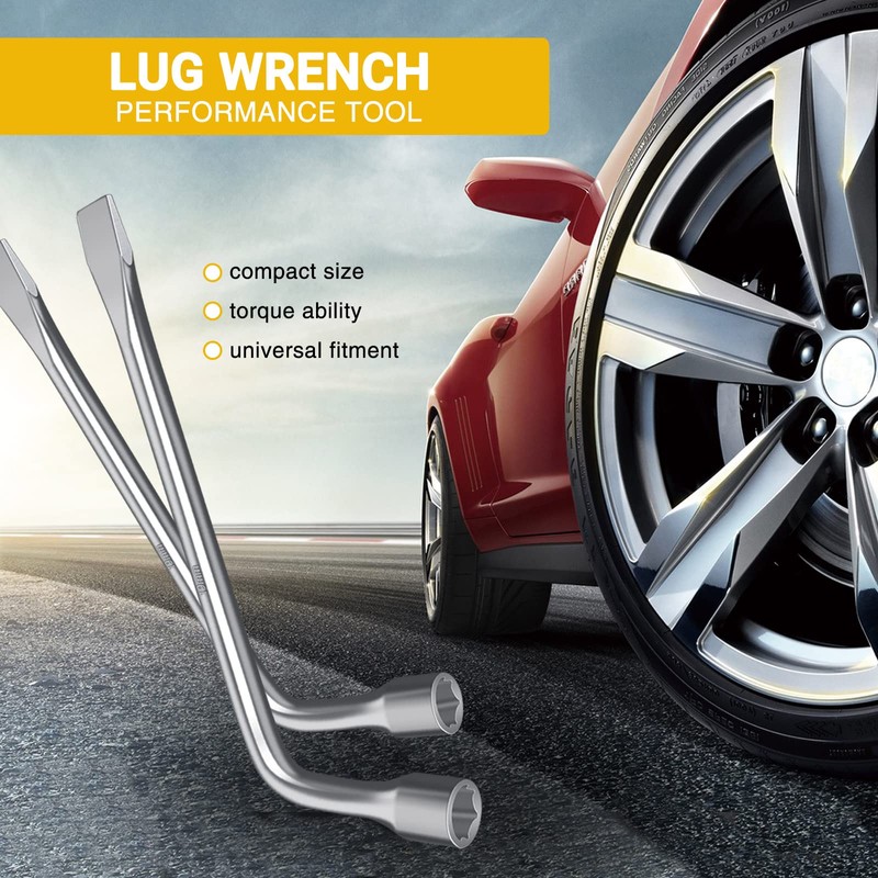 AICARS Lug Wrench Lug Nut Wrench L Type with 19mm