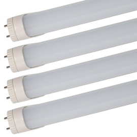 CLEANLIFE InstantStart T8 LED Bulbs - Pack of 4 LED Tube Lights - Plug and Play Refrigeration, Fountain & Vending Machine Light Bulb - Rotatable End Caps, G13 2 Prong LED Light Bulb (Frosted, 18")