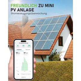 GreenSun Electricity Meter for Socket, WLAN Socket, Electricity Meter for Balcony Power Station, Power Meter for Mini PV Electricity Meter, Socket, Timer Socket, 2.4 GHz