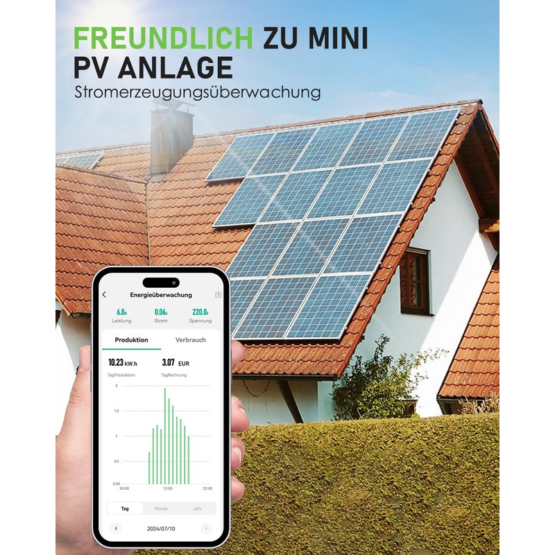 GreenSun Electricity Meter for Socket, WLAN Socket, Electricity Meter for