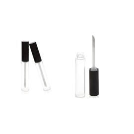 Crystal Clear Lip Gloss DIY Empty Bottle with applicator Cap Black Kosmetex Lip Gloss – 7ml, , ,