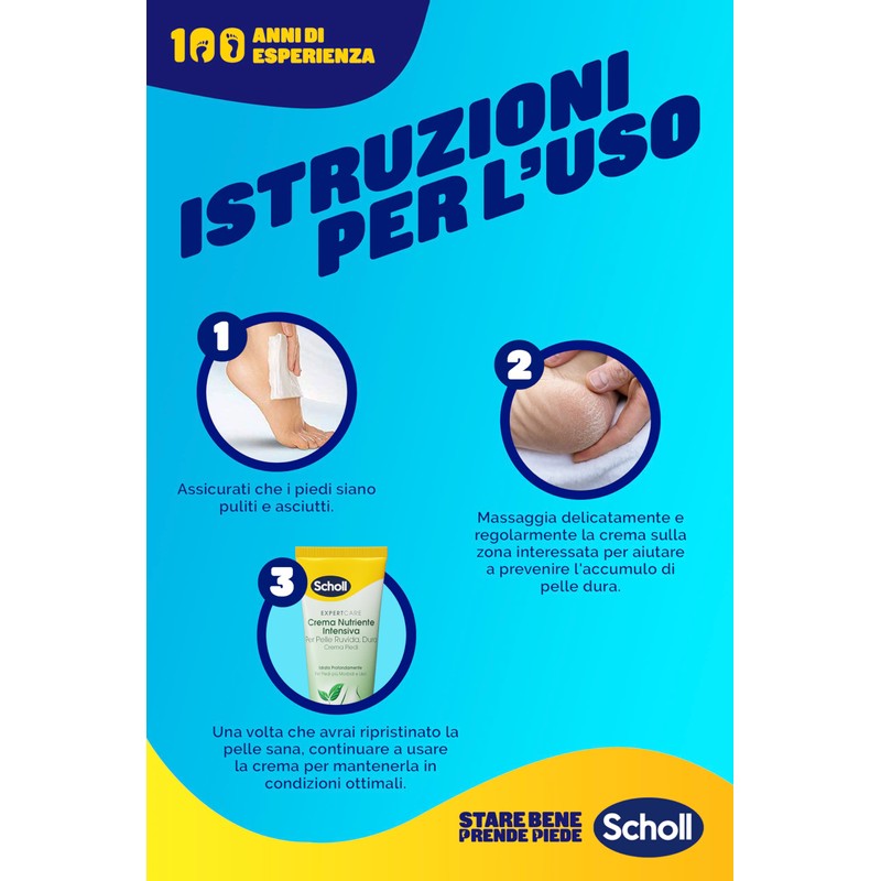 Scholl Intensive Nutrition Cream Foot Cream for Rough, Hard Skin,