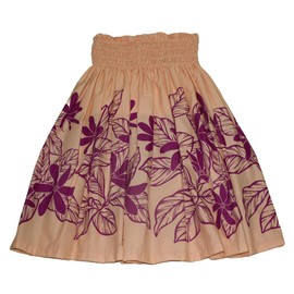 Rainview Creations Hawaiian Pa'u Hula Skirt for Women Hawaii Hula Dancer Tiare Flower Skirts for Adult Size (US, Alpha, One Size, Regular, Long, Peach)