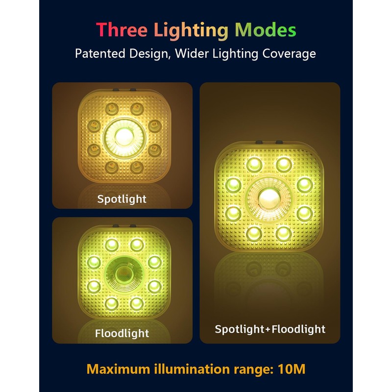 Vangue Premium Rechargeable Submersible Lights, 3 Lighting Modes LED Pool