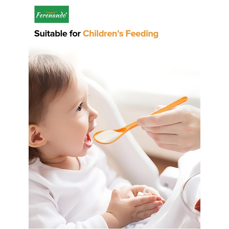 Ferenando 12 Pcs Coloured Long Plastic Spoons 18.5cm with 6