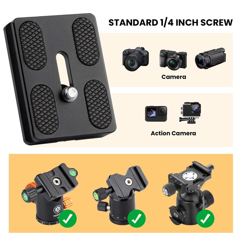 TARION Camera Quick Release Plate PU50 with 1/4 Inch Thread