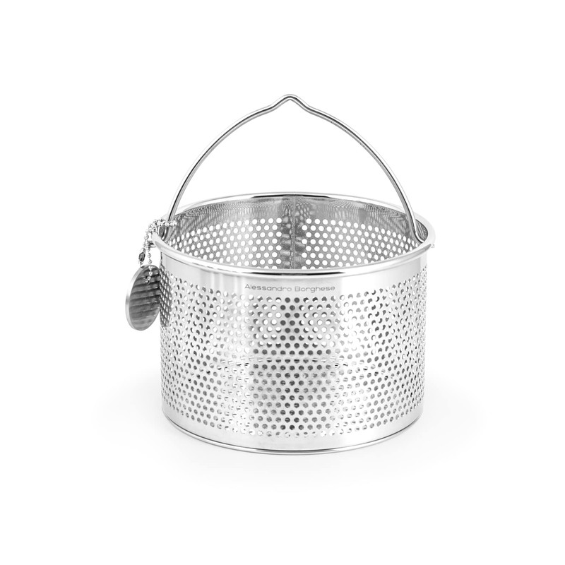 H&H Alessandro Borghese The Luxury of Simplicity Basket, Stainless Steel,
