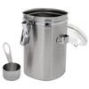 ChefWave Durable Stainless Steel Coffee Canister with Measuring Spoon, Convenient