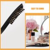 FRCOLOR 3-Row Boar Bristle Hair Brush Set of 2 Wooden