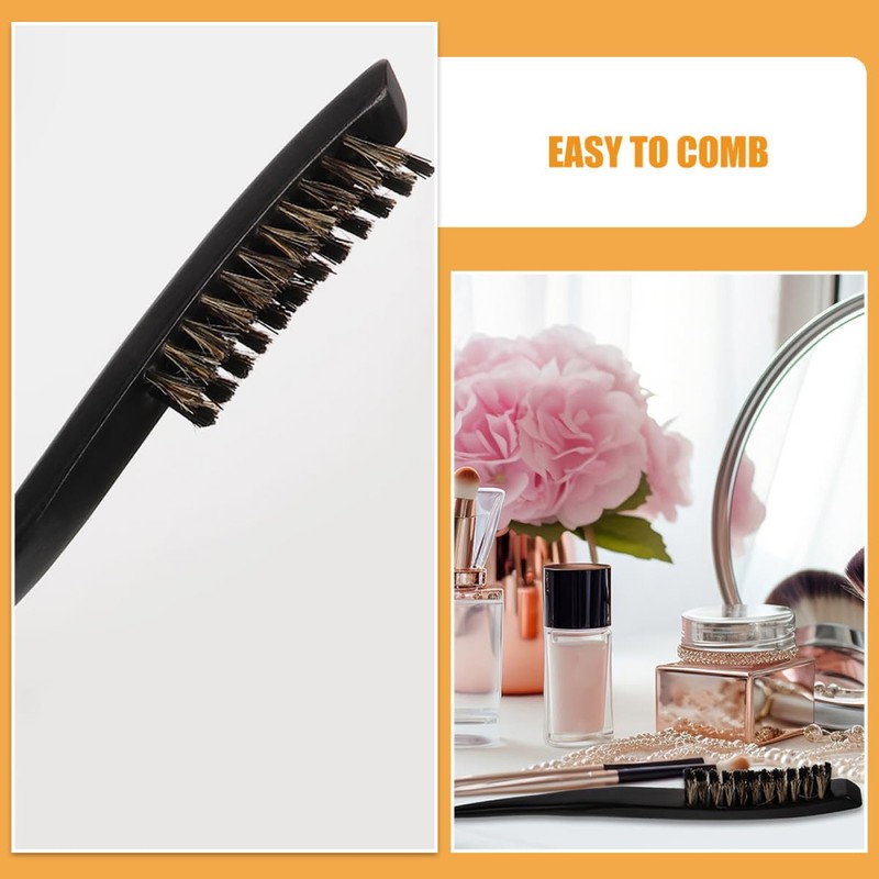 FRCOLOR 3-Row Boar Bristle Hair Brush Set of 2 Wooden