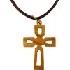 Open Faced Celtic Cross, Wooden Cross Necklace for Men &