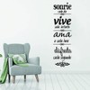 ANFRJJI Spanish Family Rules Wall Decal - Sonrie Vive AMA