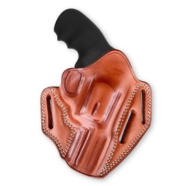 Premium The Ultimate Leather Pancake OWB Belt Holster Open Top Fits, Colt King Cobra 357 Mag 6-Shot 3" Barrel, Right Hand Draw, Brown Color #1631#