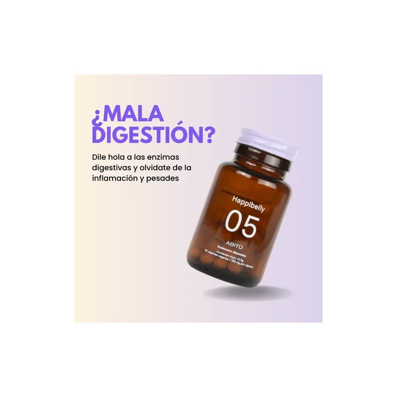 Abitü Enzimas Digestivas Veganas Sin Gluten 30 Cápsulas Happibelly