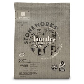 Grab Green Stoneworks Laundry Detergent Pods, Powered by Naturally-Derived Plant & Mineral-Based Powder Pods, Birch Branch, 50 Count (Pack of 1) Loads-EPA Safer Choice Certified