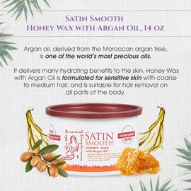 Satin Smooth Honey Hair Removal Wax with Argan Oil 14oz.