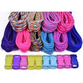 Paracord Starter Kit - Party Color - 25ft Bundles with Buckles