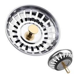 Upgraded Kitchen Sink Plug Strainer Stainless Steel Strainers Sink Plugs Replacement Drain Stoppper for Food/Hair Catcher - UK Sinks Hole Diameter 78mm