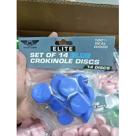 Blue Elite 14 Count Crokinole Discs + Scoring Peg