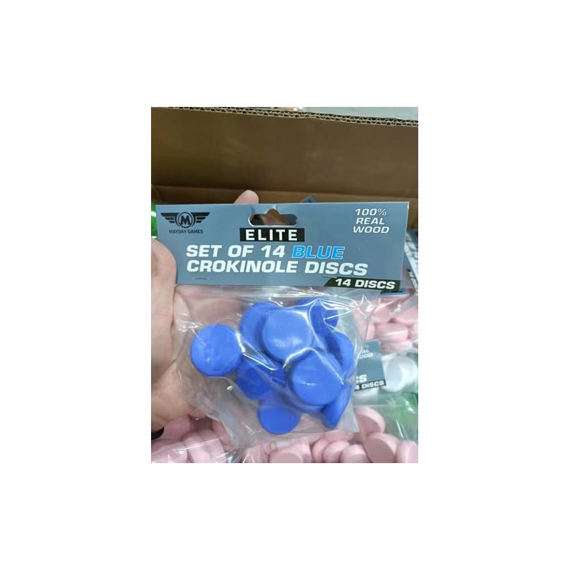 Blue Elite 14 Count Crokinole Discs + Scoring Peg