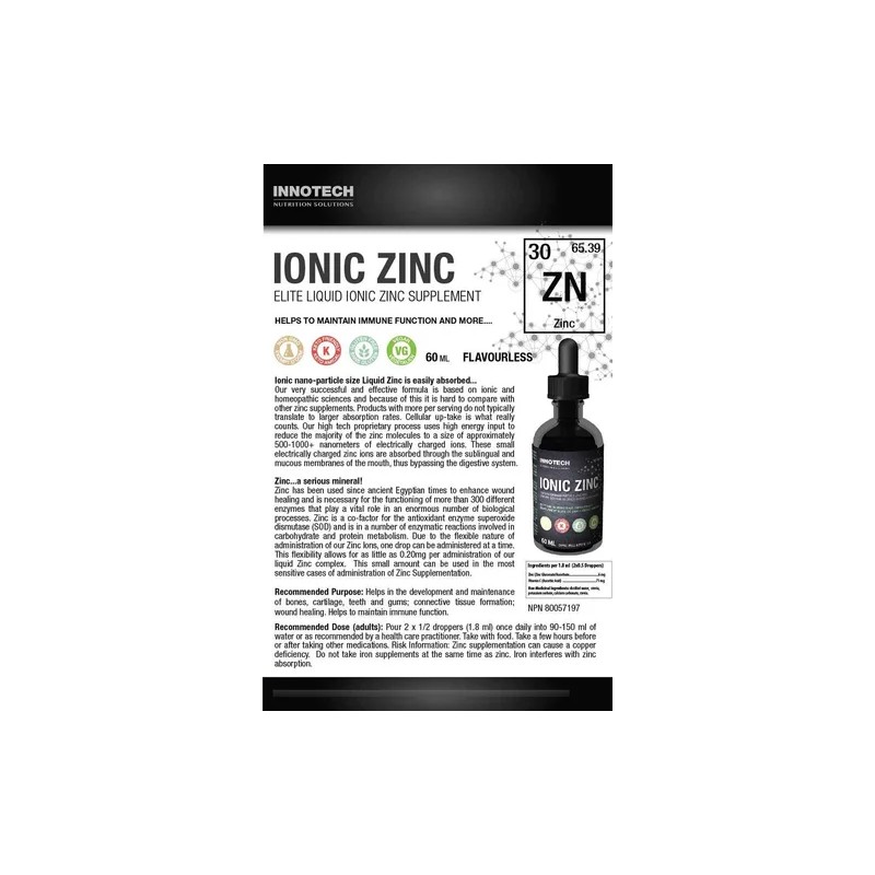 Innotech Zinc Líquido Iónico 60 Ml - Formato Líquido