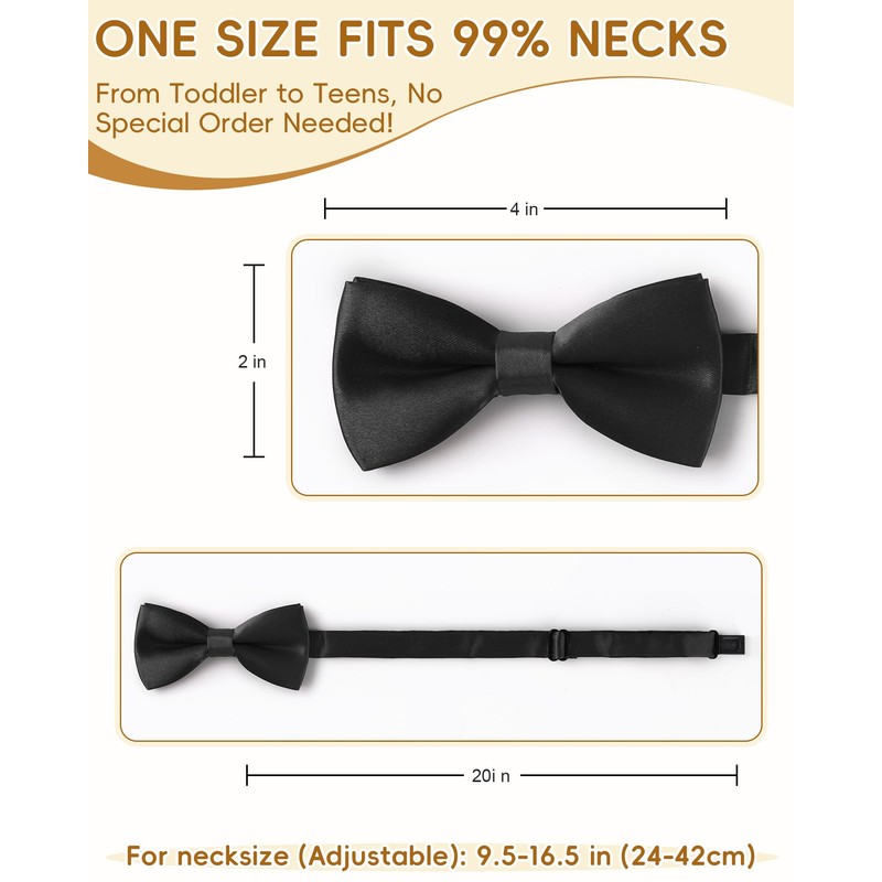 AWAYTR Boys Child Kids Bow ties - Adjustable Pre Tied
