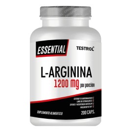 L-arginina 1200 Mg Essential Testrol 200 Cápsulas Sin sabor