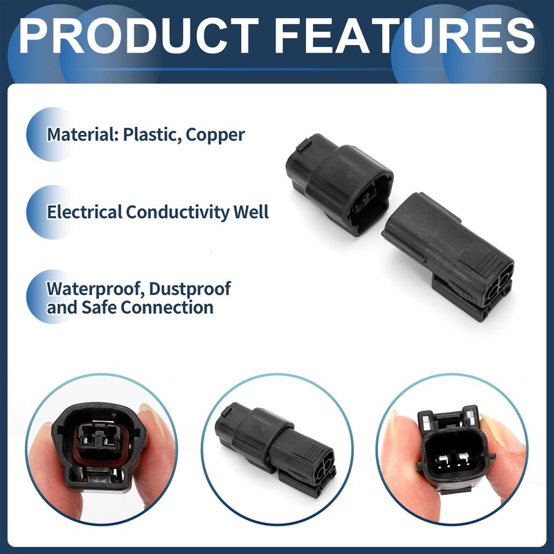 INFINAUTO 2 Pin Engine Water Temperature Sensor Connector Plug, 2.2mm