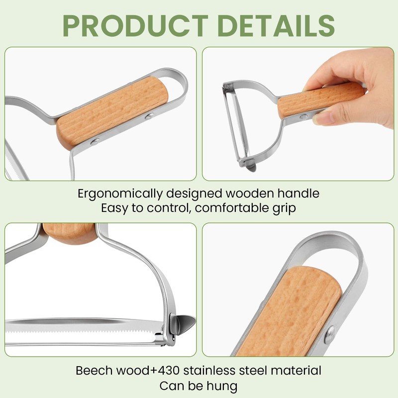 Vegetable Peeler for Kitchen, Stainless Steel Blade with Ergonomic Non-Slip