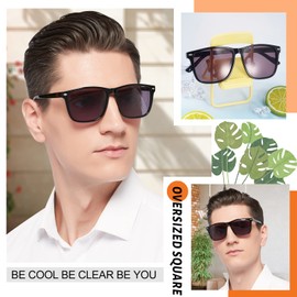 MARE AZZURO Oversized Reader Sunglasses +2.75 Men Outdoor Reading Glasses 1.0 1.25 1.5 1.75 2.0 2.25 2.5 2.75 3.0 3.5 4.0 (Black, 2.75)