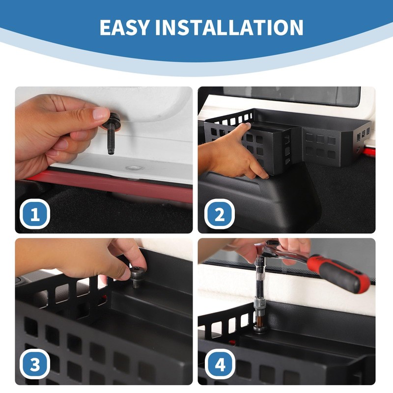 PDKLIN for Jeep JLU Trunk Left Side Cargo Rack Shelf