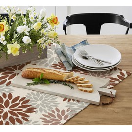 Artoid Mode Flowers Brown Dahlia Summer Table Linen, Seasonal Kitchen Table Decoration, Indoor, Holiday, Party Decor, 85 x 85 cm