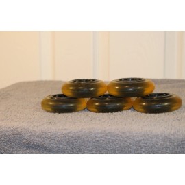 Rink Rat Red Star C6 Carbon Wheels 72mm 74a Yellow Power Inline Indoor Roller Hockey