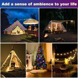 UOUNE Camping Fairy Lights, 10 m Alpine Cloud Fairy Lights for Camping and Hiking, 2-in-1 with 5 Lighting Modes, Waterproof and Durable, USB Charging, Perfect for Garden and Outdoor Adventures
