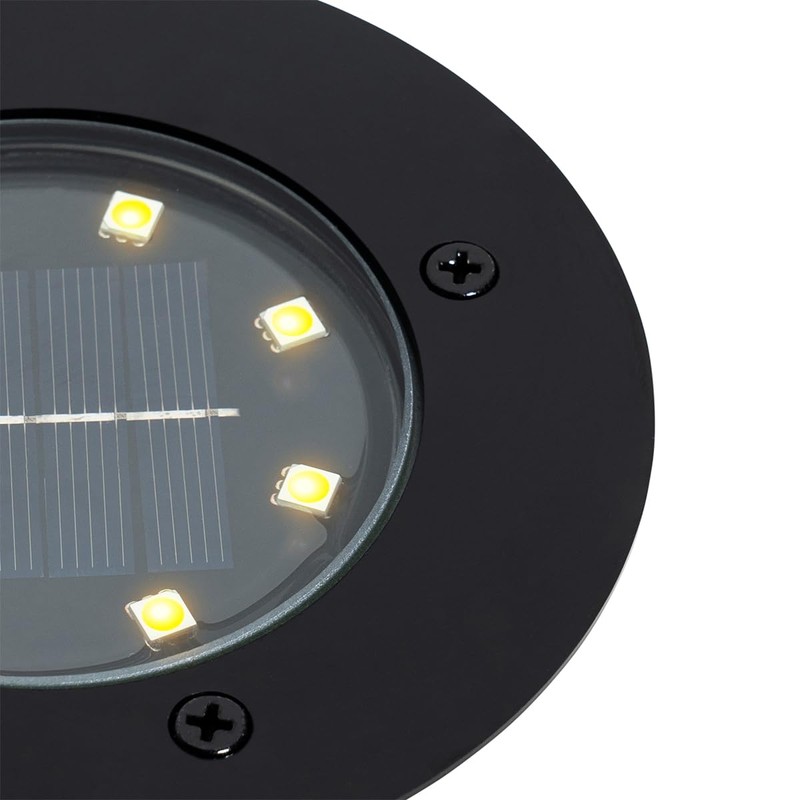 Qazqa - Modern Floor Spotlight Black Including LED IP65 Solar